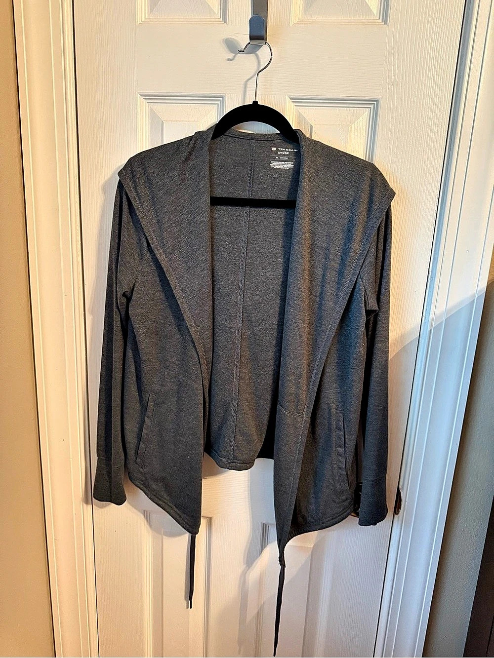Tek Gear DryTek Gray Open Front Hooded Jacket
